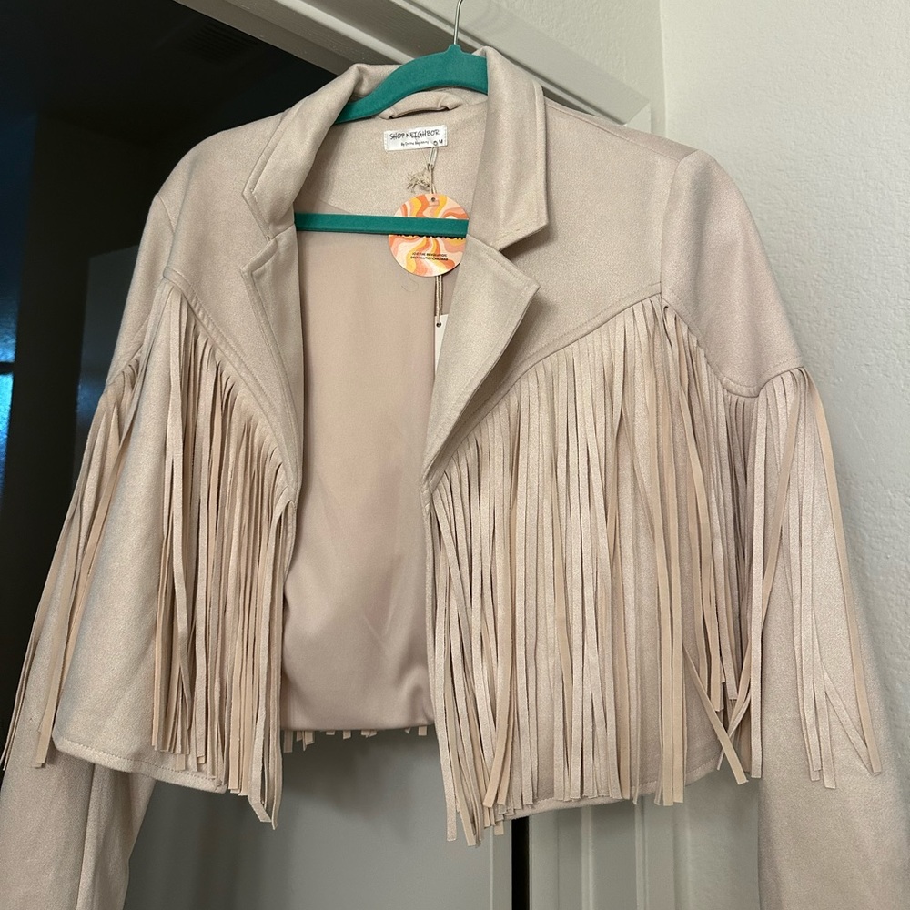 Western fringe cropped jacket